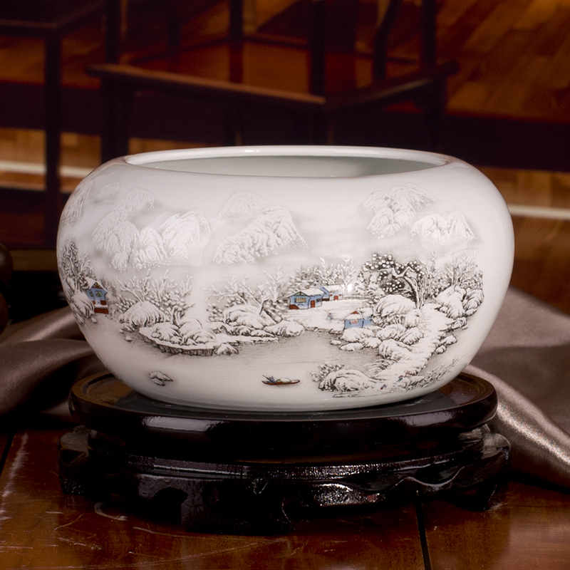 I and contracted household act the role of jingdezhen ceramics study writing brush washer from snow porcelain vase creative gift furnishing articles