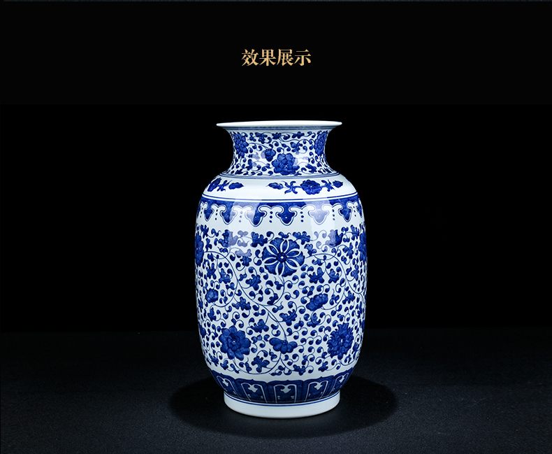 Jingdezhen ceramic new Chinese blue and white porcelain vases, decorative furnishing articles home sitting room flower arrangement craft gift porcelain