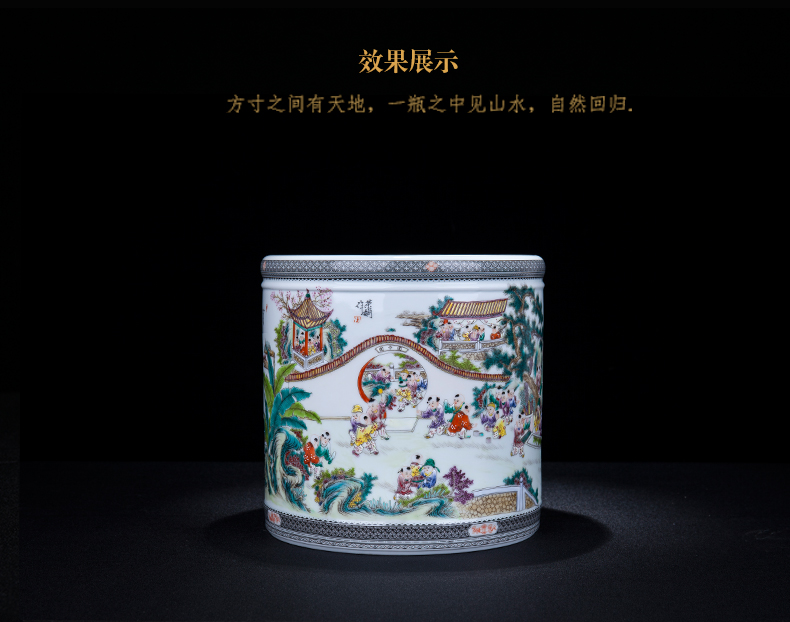 Jingdezhen ceramic hand - made the ancient philosophers figure sitting room porch decoration pen container large I and contracted household furnishing articles