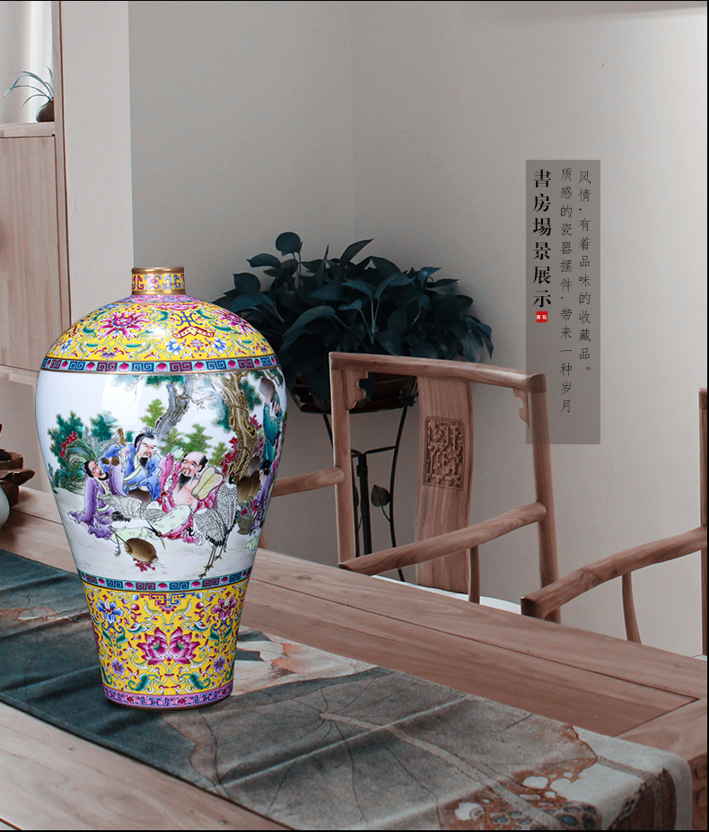 Jingdezhen ceramic see the eight immortals enamel vase of I and contracted household porcelain decorative furnishing articles sitting room