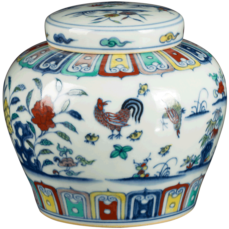 Jingdezhen ceramic word maintain family day tank storage tank decorative furnishing articles for household decoration teahouse tea