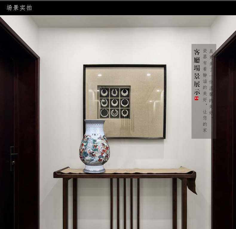 Jingdezhen ceramic hand - made the deer statute of blessing barrels vase decoration place to live in the sitting room porch flower arrangement