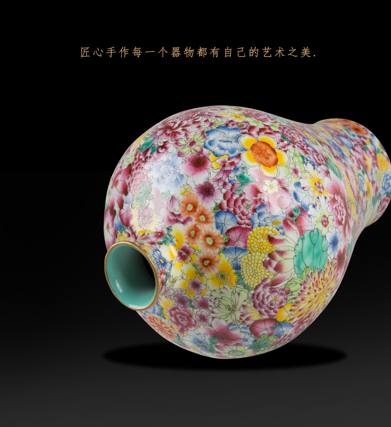 Jingdezhen ceramic checking antique porcelain enamel see colour flower vase decoration furnishing articles