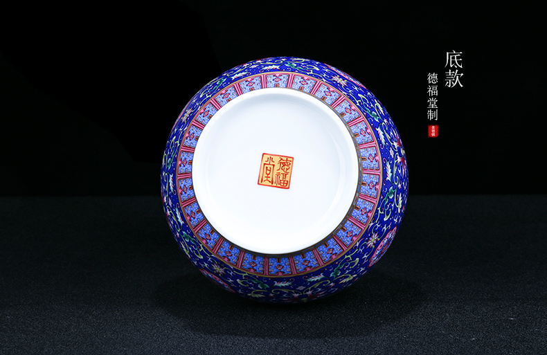 Jingdezhen ceramic see colour enamel I and contracted caddy fixings general storage tank sitting room adornment is placed