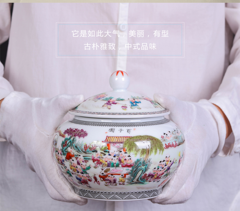 Jingdezhen ceramic hand - made the ancient philosophers graph caddy fixings seal POTS puer tea box packing box and POTS to restore ancient ways