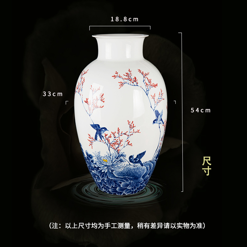 Jingdezhen ceramic hand - made vases of new Chinese style household decorative furnishing articles sitting room porch crafts porcelain decoration