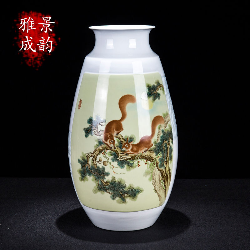 Jingdezhen ceramic new Chinese hand - made loose on vase furnishing articles home rich ancient frame porcelain sitting room adornment