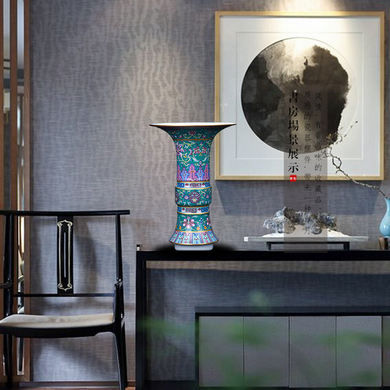 Jingdezhen ceramic new Chinese style, black mushroom decorates place to live in the sitting room porch porcelain enamel handicraft