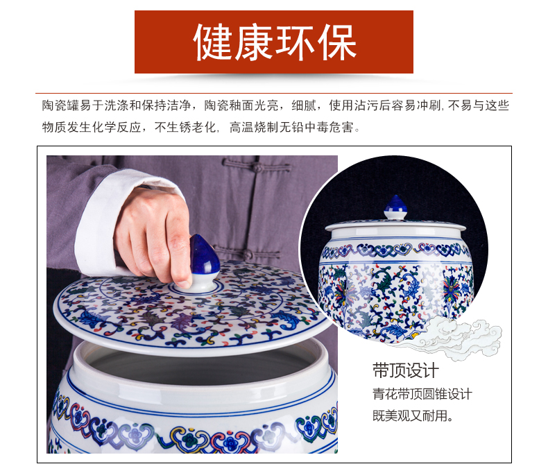 Jingdezhen ceramic home sitting room is blue and white color storage tank furnishing articles new Chinese decorative arts and crafts porcelain