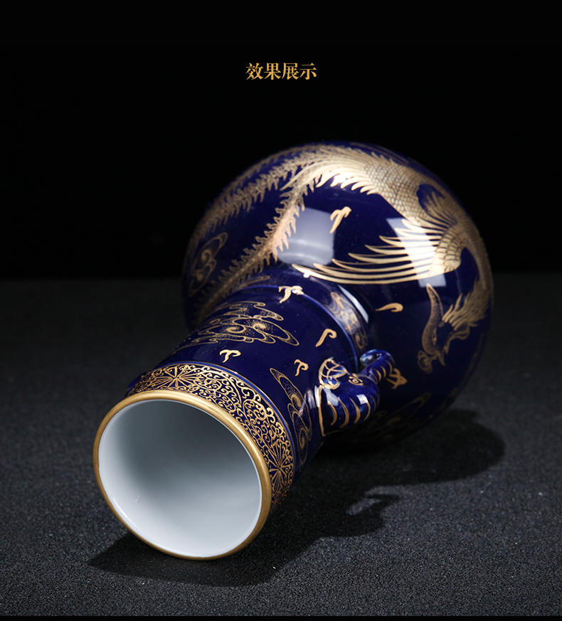 Jingdezhen ceramic vases, new Chinese style paint phoenix double like home rich ancient frame sitting room adornment is placed