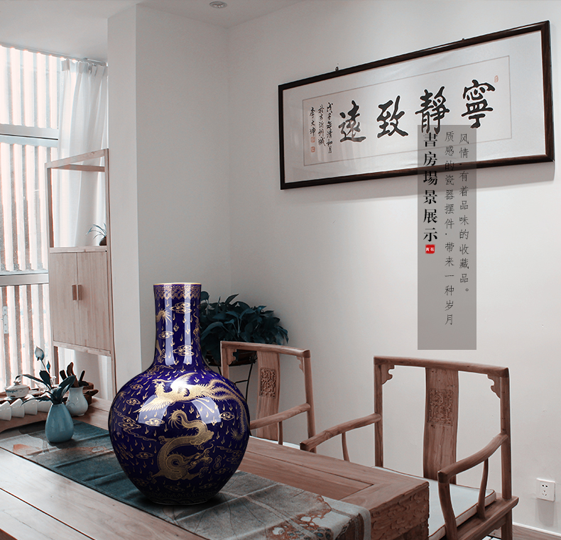 Jingdezhen ceramic manual paint points phoenix dance dragon tree, a large home sitting room porch decoration furnishing articles