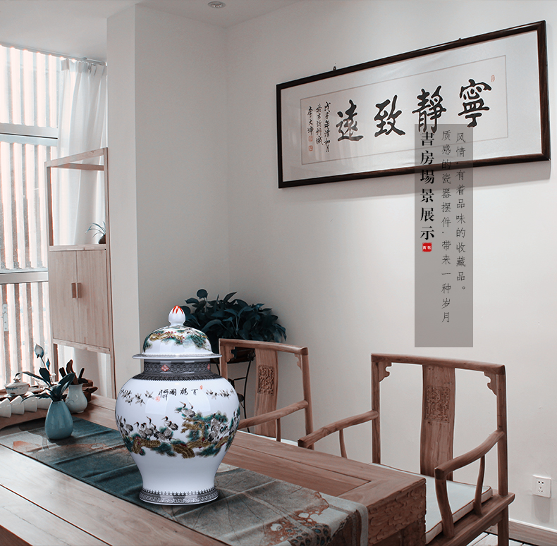 I and contracted the jingdezhen ceramics general crane figure can decorate place to live in the sitting room porcelain arts and crafts