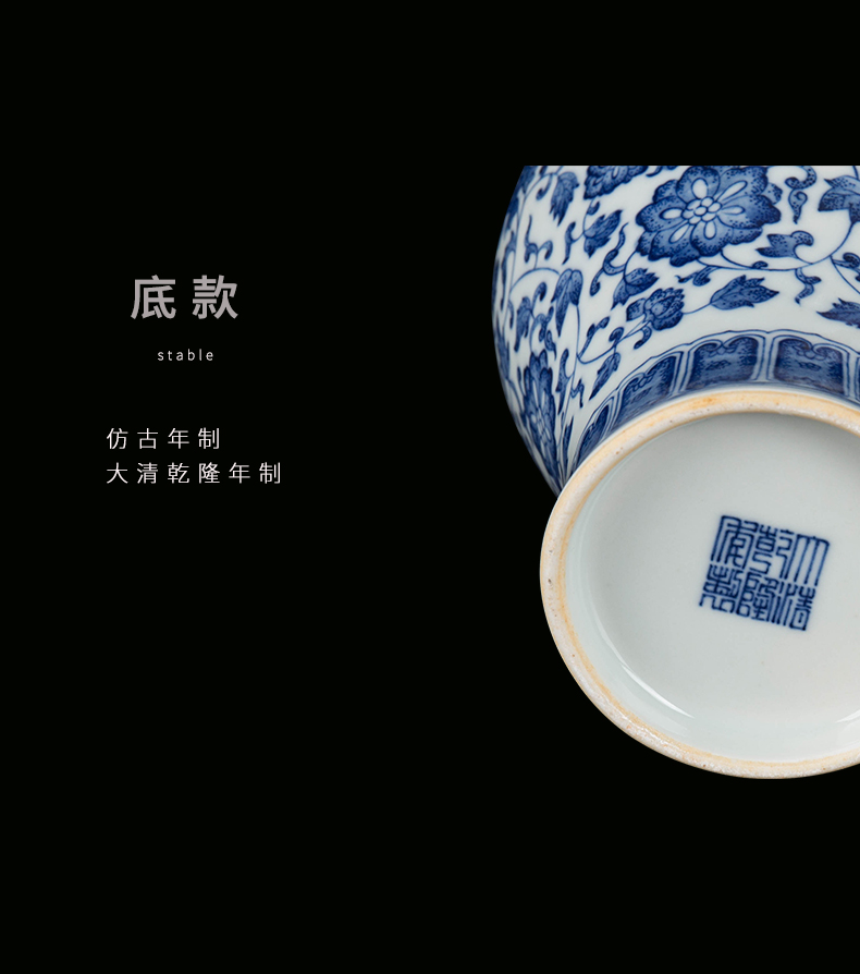 Jingdezhen ceramic new Chinese general canned adorn article place to live in the sitting room of blue and white porcelain vase decoration in China