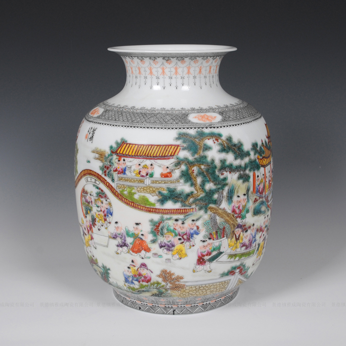 Jingdezhen ceramic vase full manual hand idea gourd Wang Rongjuan Zhang Bingxiang fashion decoration ceramics furnishing articles