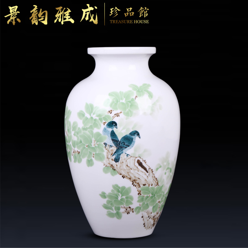 Jingdezhen ceramic flower arranging new Chinese style household porch decoration vase furnishing articles of I and contracted sitting room adornment