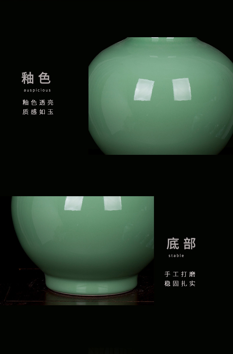 Jingdezhen ceramic new Chinese shadow celadon vase rich ancient frame a China flower adornment furnishing articles to the living room