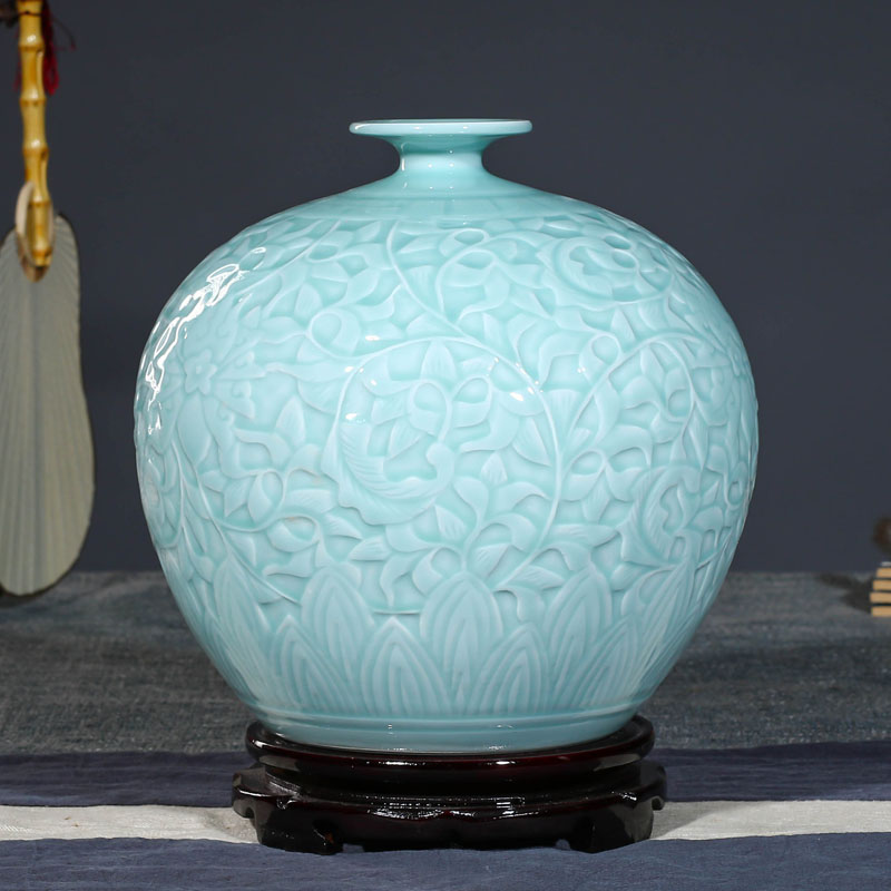 Jingdezhen ceramics art furnishing articles of new Chinese style restoring ancient ways is the high temperature glaze vase is I and contracted literary and artistic ideas