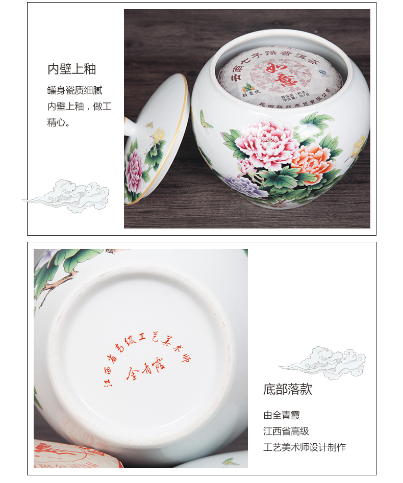 Jingdezhen ceramic wine sitting room adornment seal storage tank furnishing articles creative household porcelain jar of TV ark