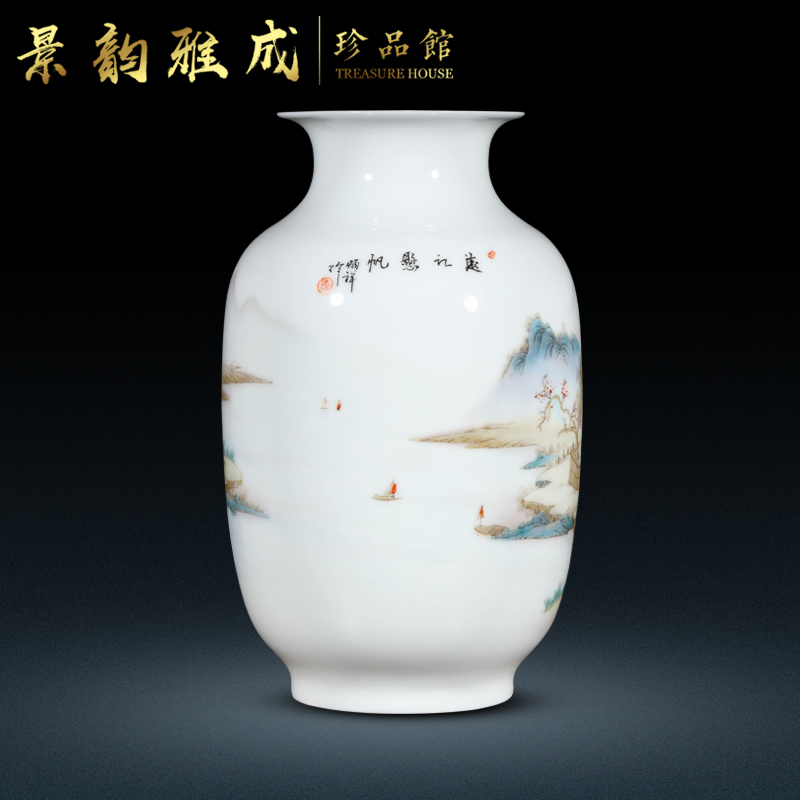 Jingdezhen ceramic new Chinese style flower arrangement craft porcelain vase place to live in the living room table decoration ceramic bottle