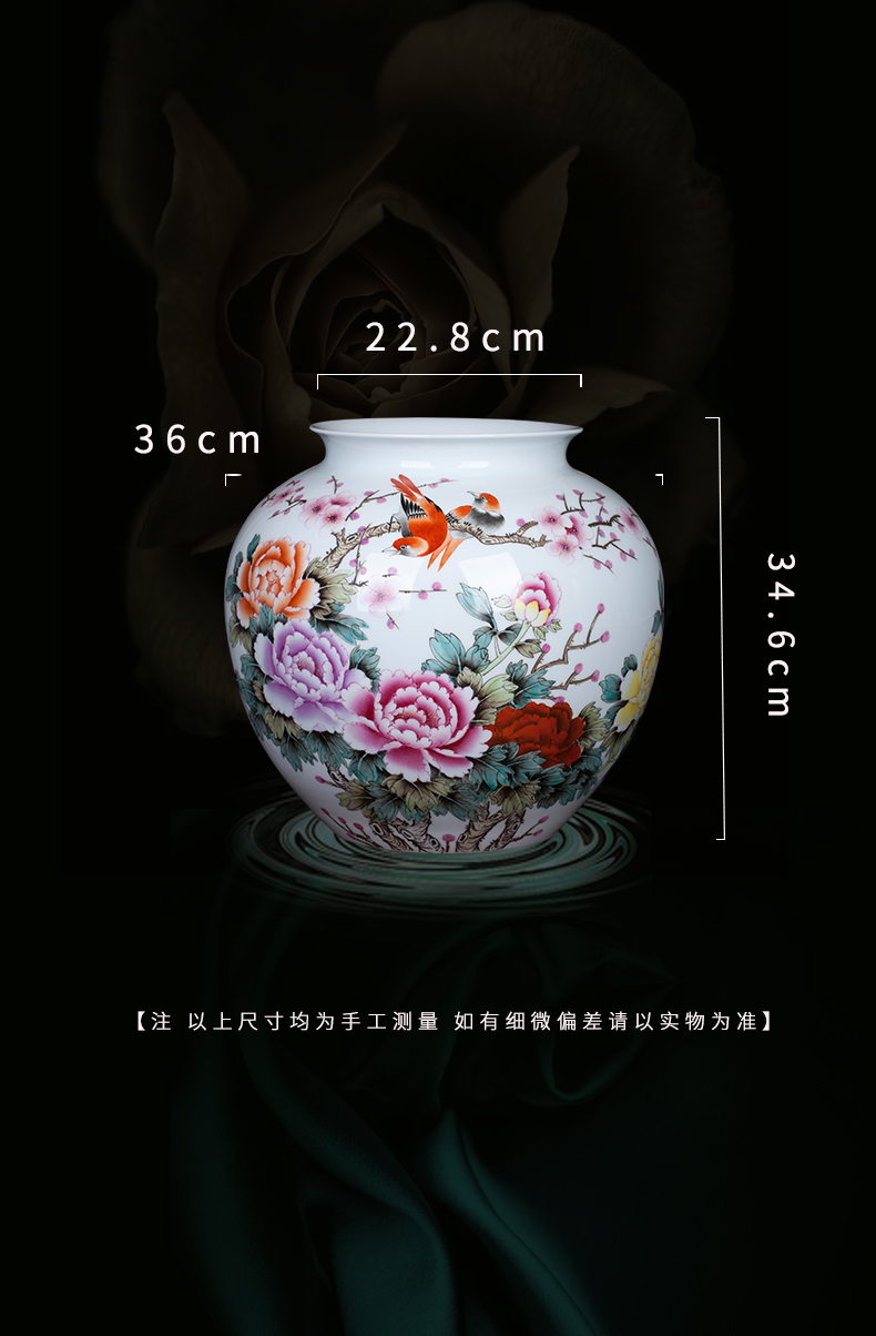 Jingdezhen ceramic Chinese painting of flowers and vase of new Chinese style to decorate sitting room ground art hotel gulp of TV ark