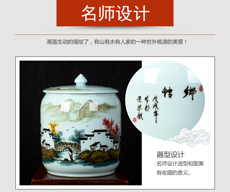 Jingdezhen ceramic new Chinese hand - made village family vase TV ark place porcelain home decoration