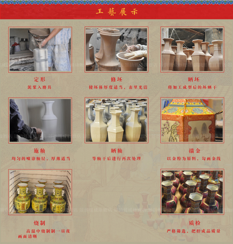 Jingdezhen ceramic archaize great ground vase restoring ancient ways is the sitting room of modern new Chinese style household act the role ofing is tasted furnishing articles of art