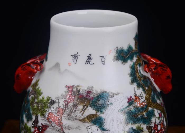 Jingdezhen ceramics imitation retro nostalgia art flower arranging large vase office sitting room checking works of art