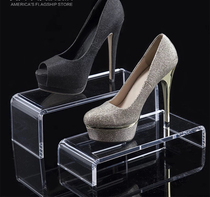Transparent acrylic high-end shoe stool display rack Clothing store shoe bag display rack shoe stool display rack shoe rack shelf