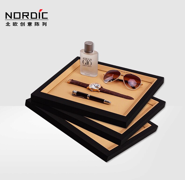 PU Peel Jewelry Perfume Show Jewelry Glass Necklace Press Tray Package Box Jewelry Box Display Display