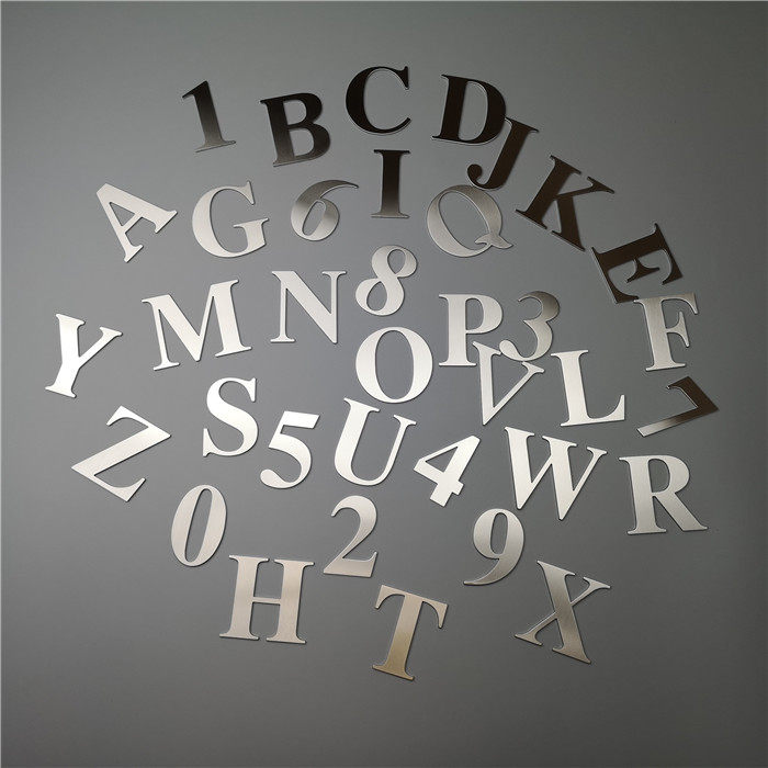 High-grade metal alphanumeric jewelry Home wall decoration DIY stainless steel house number