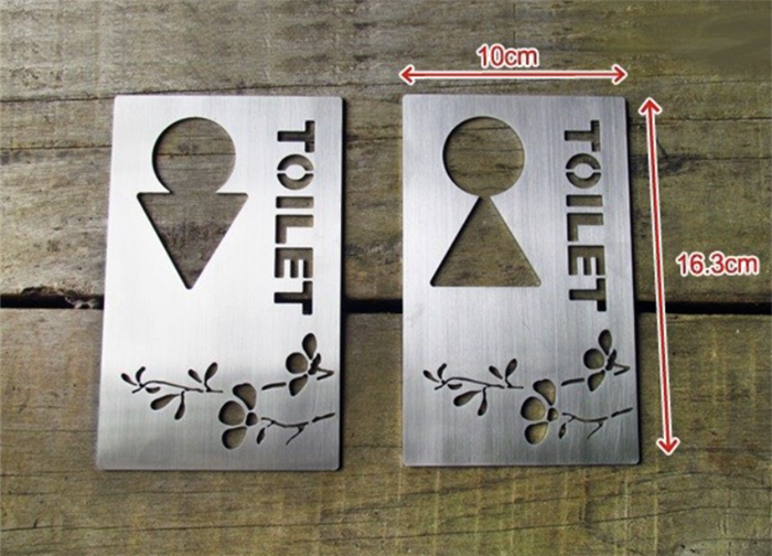 304 stainless steel house plate creative simple toilet sign plate professional custom sign plate