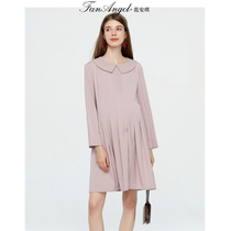 Large code pregnant woman pure cotton one-piece dress Spring and autumn style 2022 new Korean version loose pregnant woman Spring clothing dress with long style in dress