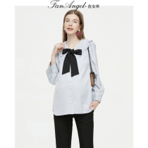Pregnant woman blouses spring new shirt with short loose large code gestation maternity dress shirt Career spring loaded with sweet and beautiful wind blouse