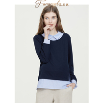 Pregnant women spring and autumn 2023 new style sweaters fake two-piece pregnant women spring clothes new tops fashionable shirts