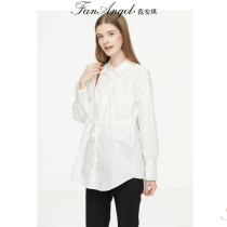 Pregnant Woman Professional Dress Shirt Spring Dress Work Work Jacket Loose Large Code Pregnant Woman White Shirt Pure Cotton Blouse Short