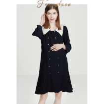 Pregnancy Woman Dress Spring Autumn Professional Dress Dress Fashion style Loose Big Code Pregnant Woman Spring Clothing Sweet dress with long style in dress