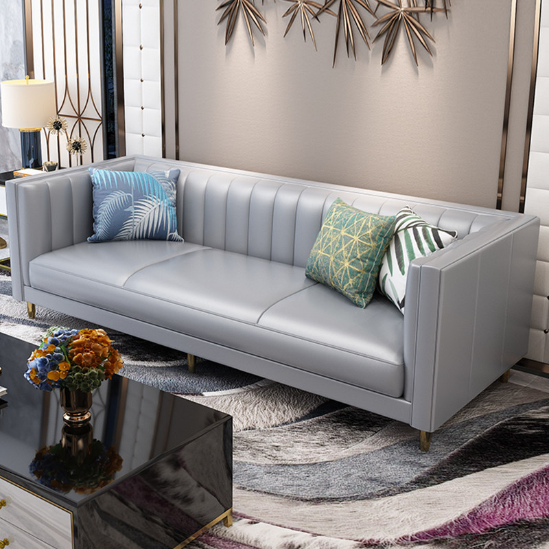 Sofa living room modern luxury American luxury sofa living room combination small apartment three-person leather solid wood sofa