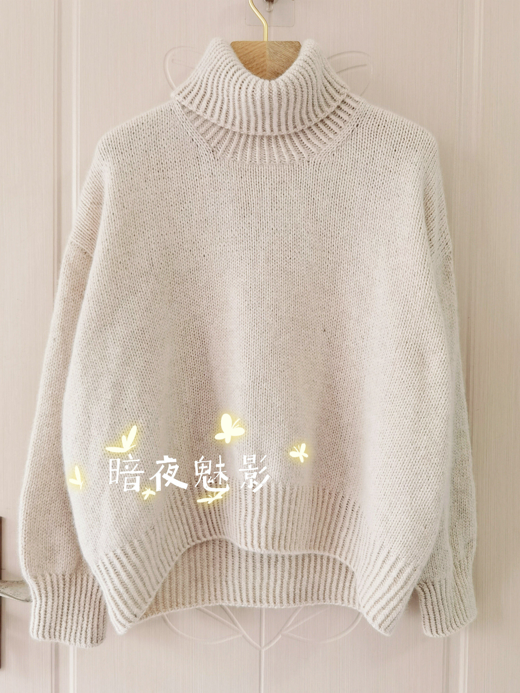 Vienna sweater dark night Phantom translation Chinese woven diagrams Unfinished text Description Non-finished-Taobao