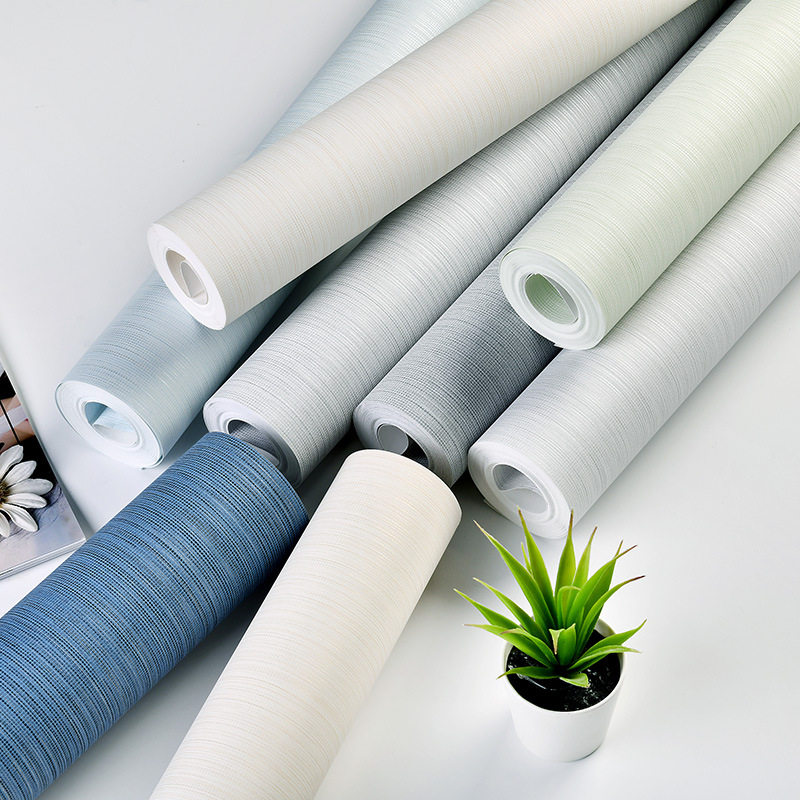Modern minimalist color unwoven fabric wallpaper Living room Bedroom Book Room Office linen Nordic Wind Home wallpaper
