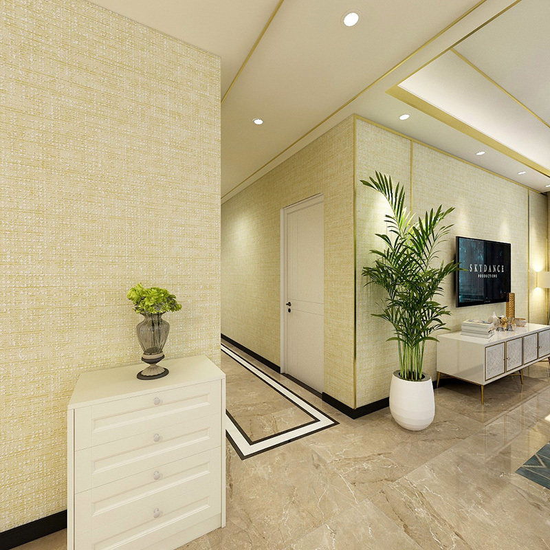 Vegan linen Nordic Home Unwoven Fabric Living Room Children TV Background Wallpaper Modern Brief Bedroom Wallpaper