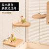 Bird solid wood platform springboard black phoenix tiger skin peony parrot