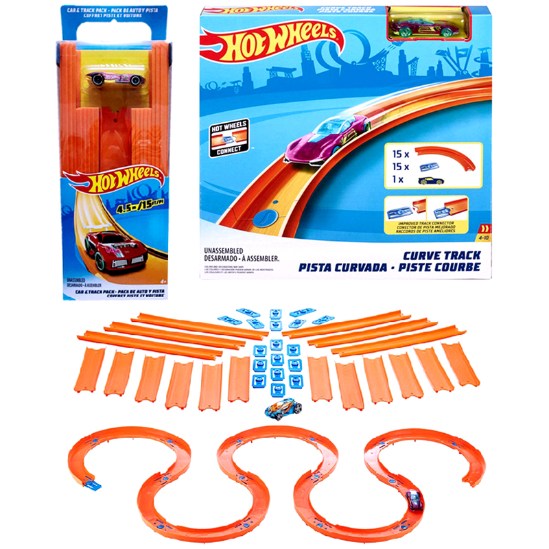 Hot Wheels Various Straight Track and Curve Accessories - Children's Sliding Toy Car Track Expansion Connection DIY Components