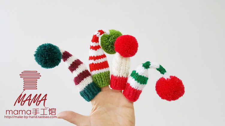 Finished mama handmade hall Christmas decoration red wine set cute wool hat Nordic style custom gift