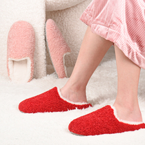 New cotton slippers female winter thickening home household Teddy exterior indoor anti-slippers