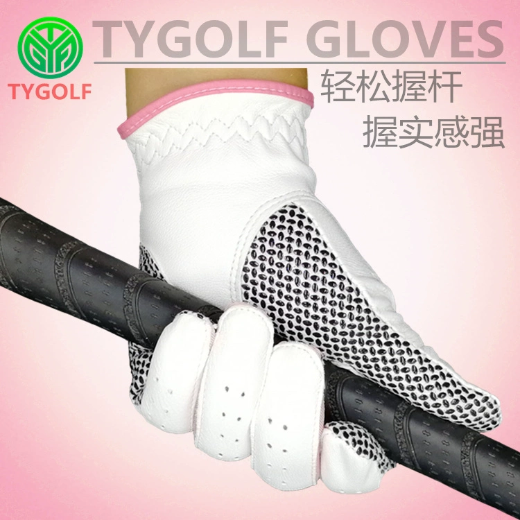 Găng tay golf Nữ Nhập khẩu Thắt lưng Lamb Hạt chống trượt Da thoáng khí Găng tay golf