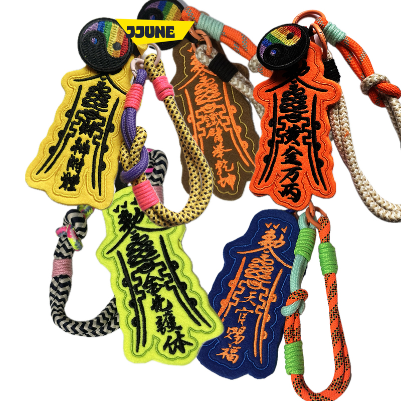 Jjune/Handmade Series Original Hand-Embroidered Fortune Charm Phone Pendant Keychain Bag Decoration Trendy Toy