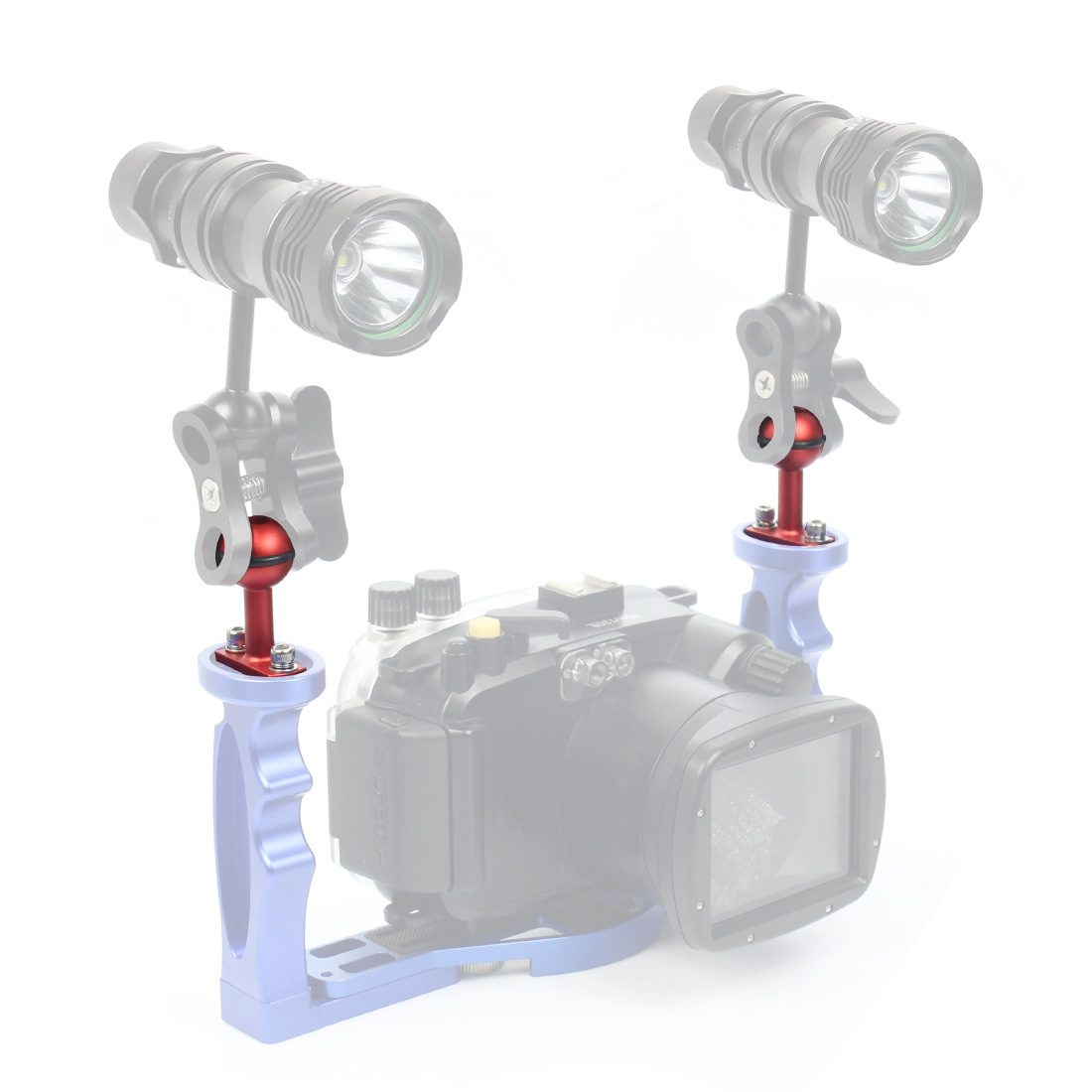 Diving photography accessories Ball head tray base Two-hand holder Ball head holder Multi-function adapter ball