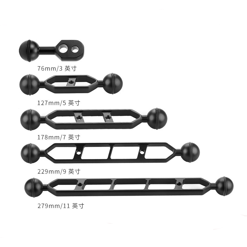 Underwater Photography Movement Camera Bracket Diving for Light Arms 5-11 Inch Ball Head Lamp Arm Butterfly Clips Connecting Rod