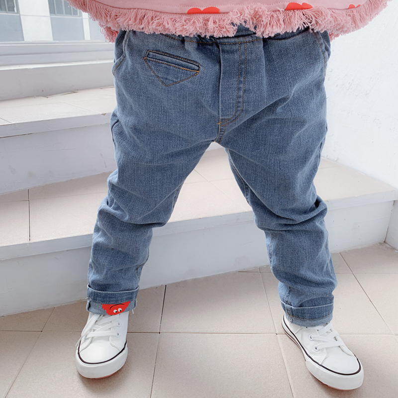 Spring Autumn New Jeans Baby Light Color Children Cartoon Printed Kindergarten 0-1-3 Year Old Children Soft Long Pants
