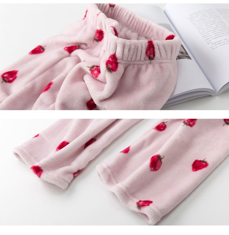 Đàn ông và phụ nữ san hô lông cừu flannel đồ ngủ phụ nữ quần mùa thu và nhà quần baggy nữ